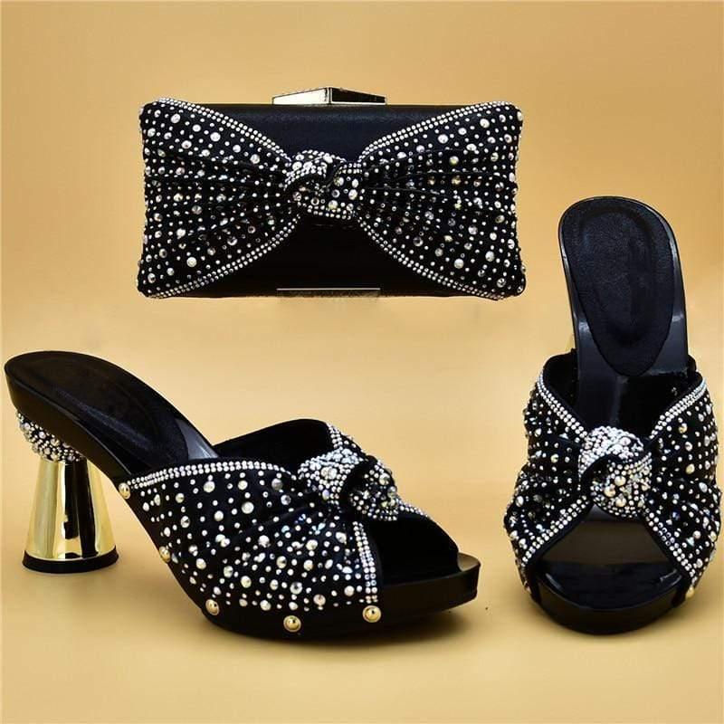 2021 Italian Matching Shoes and Bag Set Decorated