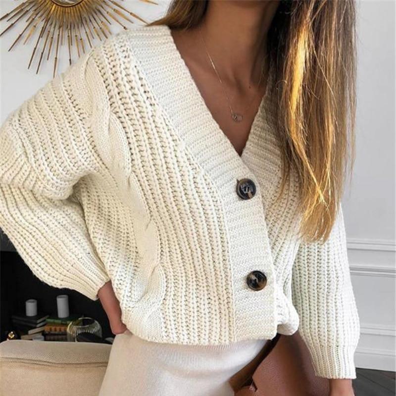Autumn 2020 Casual Long Sleeve Knitted Sweater - For Women USA