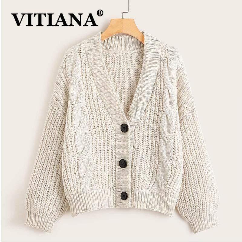 Autumn 2020 Casual Long Sleeve Knitted Sweater - For Women USA