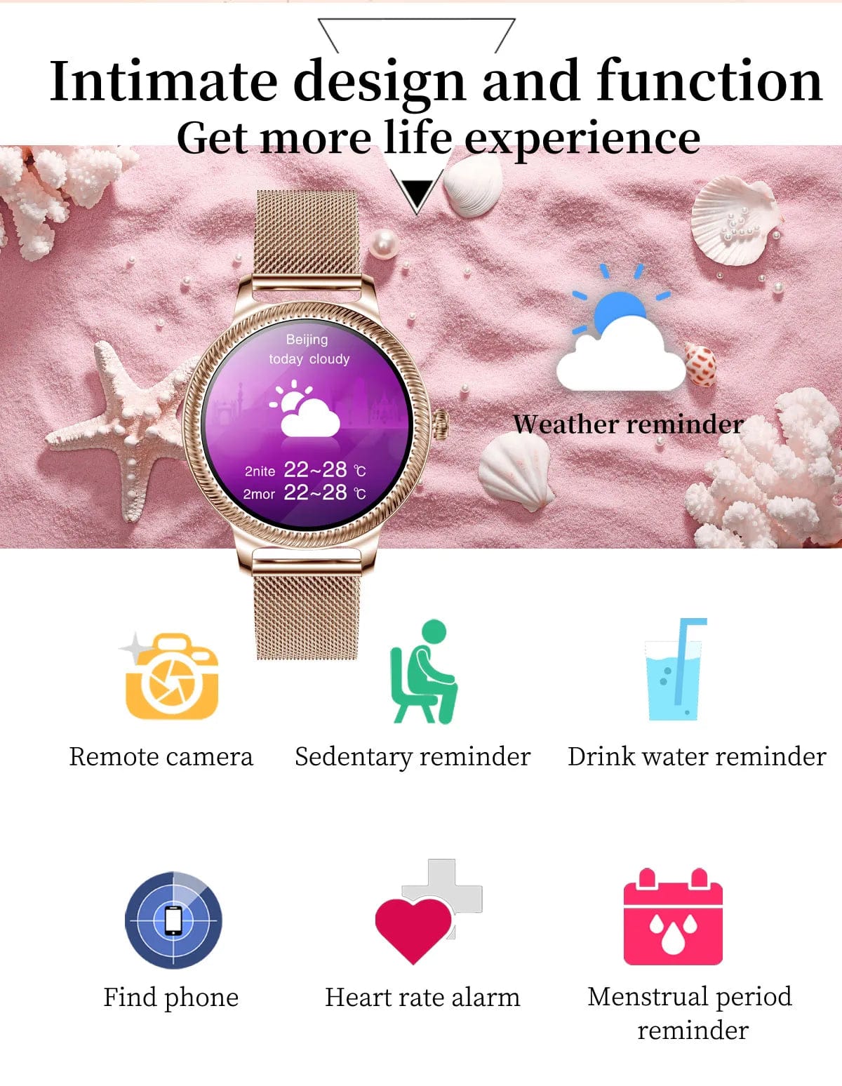 IP68 Waterproof Smart Watch For Women IOS/Android