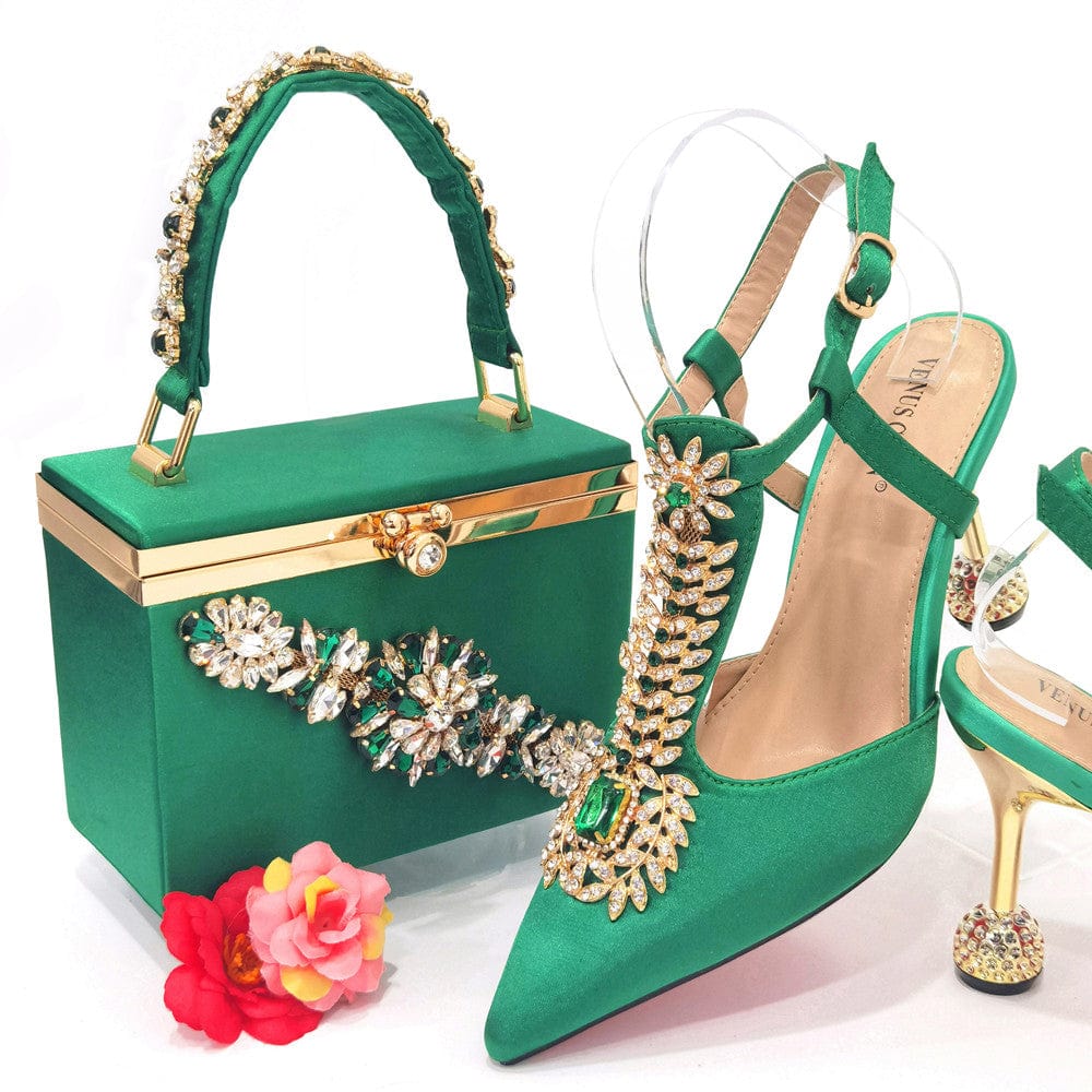 Fashion Italian Designer Shoes and Bags Matching Set Decorated