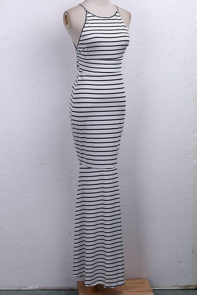 Summer Striped Long Maxi Dress - For Women USA