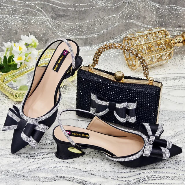 Italian Design Style Shoes with Bag Set