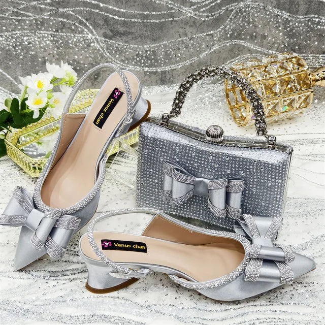 Italian Design Style Shoes with Bag Set