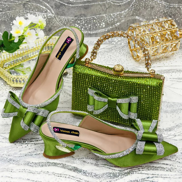 Italian Design Style Shoes with Bag Set