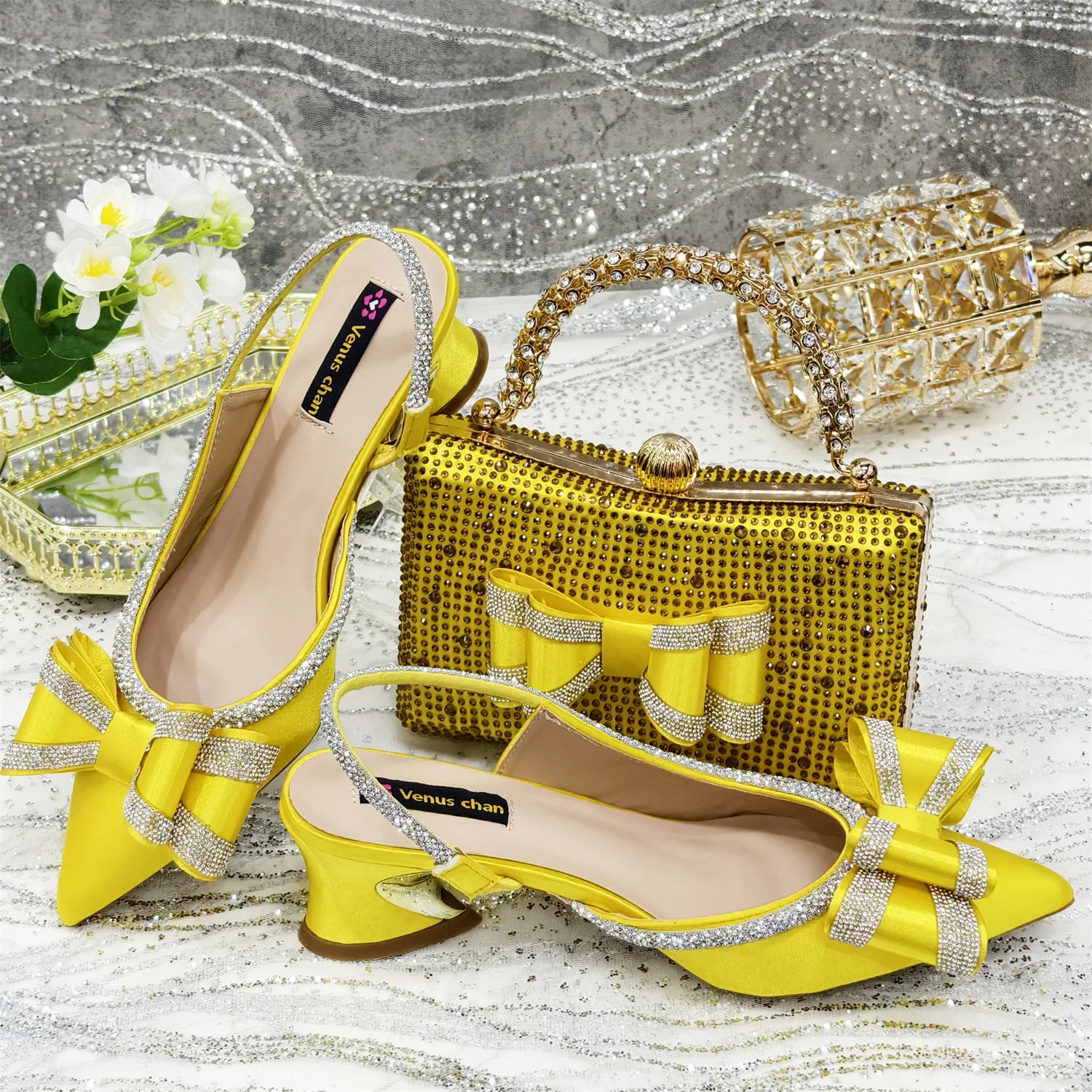 Italian Design Style Shoes with Bag Set