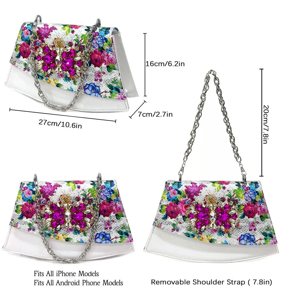 African Flower Heels and Clutch Bag Set