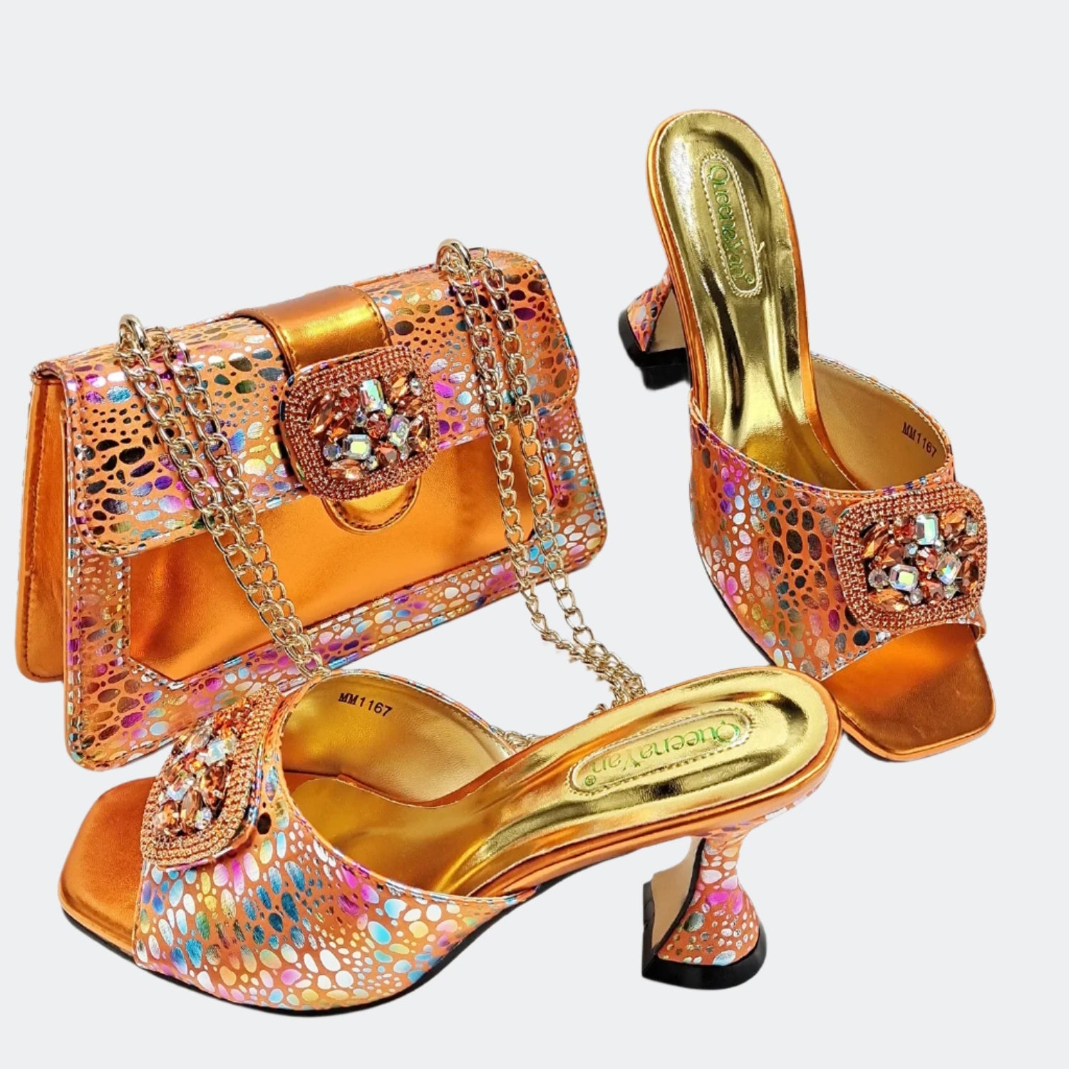 Mix Colorful Shoes And Purse Set