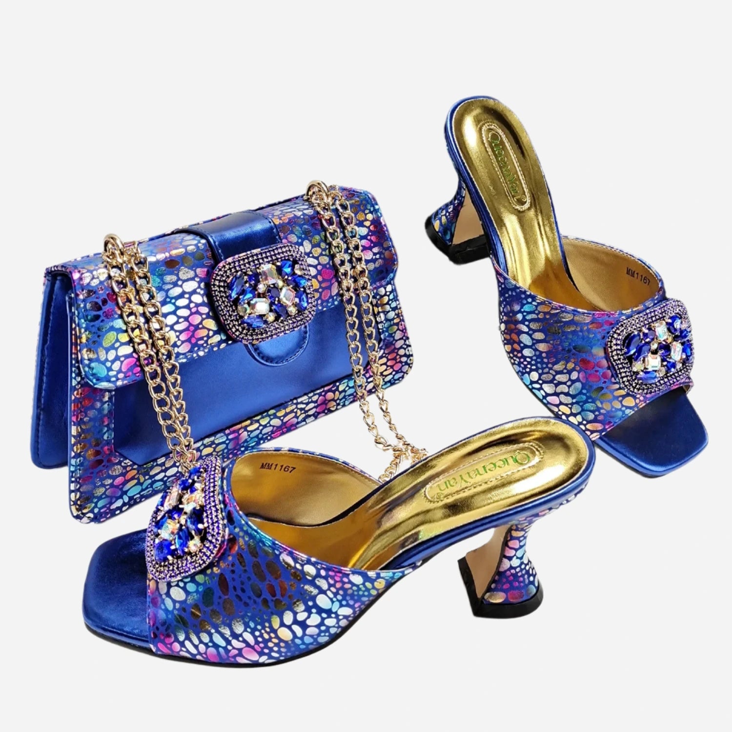 Mix Colorful Shoes And Purse Set