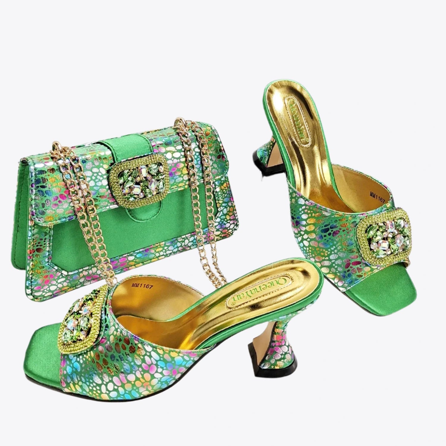 Mix Colorful Shoes And Purse Set