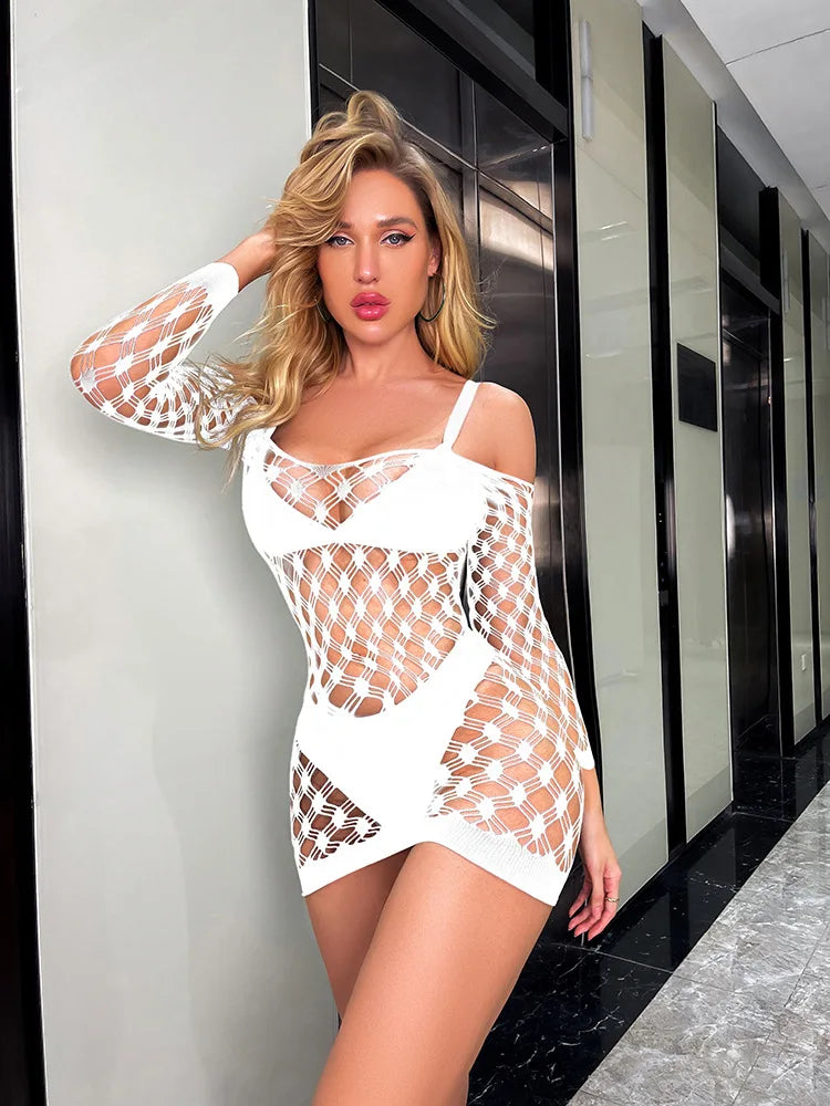 Short Net Lingerie Dress