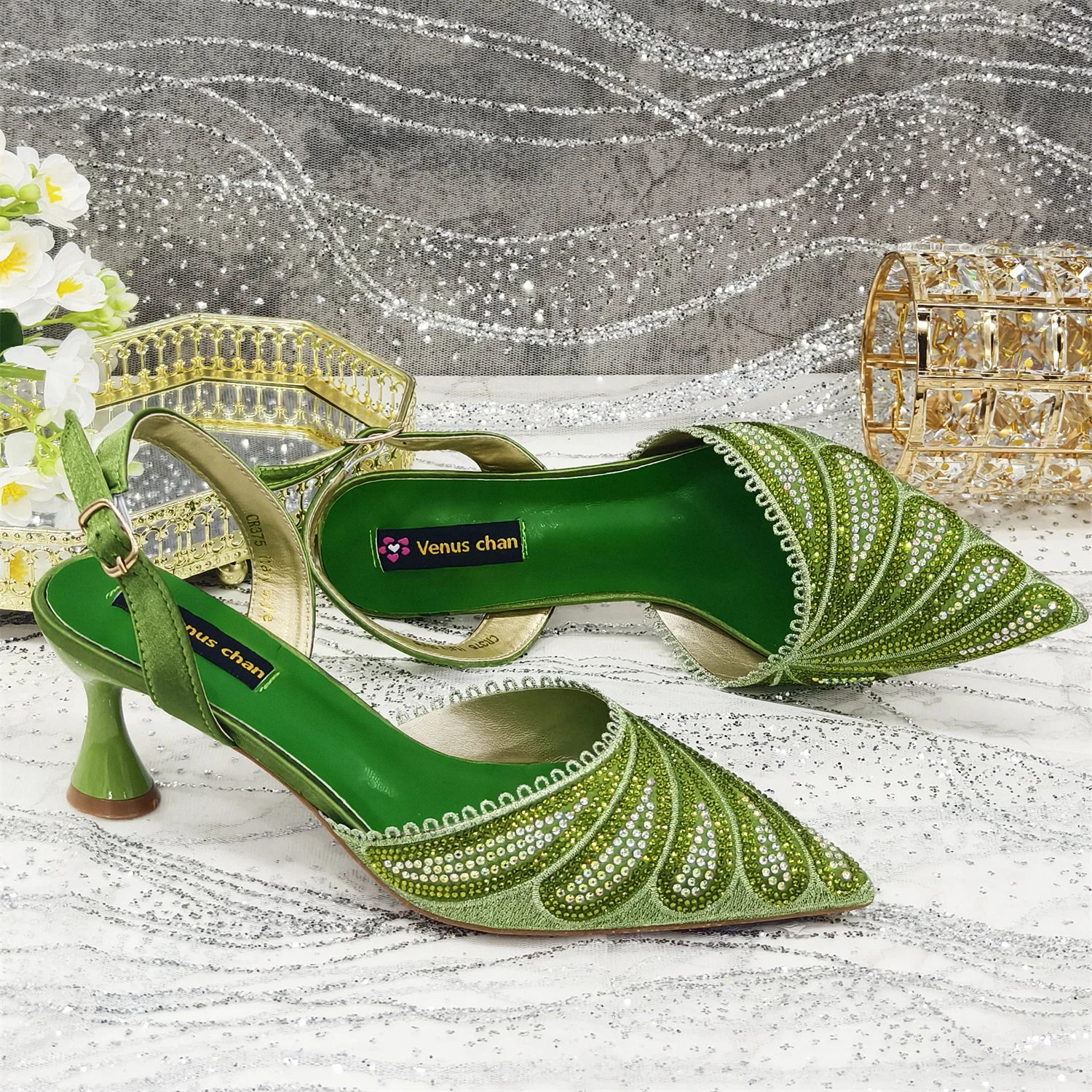 African Women's High Heels and Bag Set