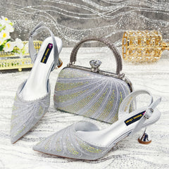 Pointed-Toe Italian Heels and Bag Set