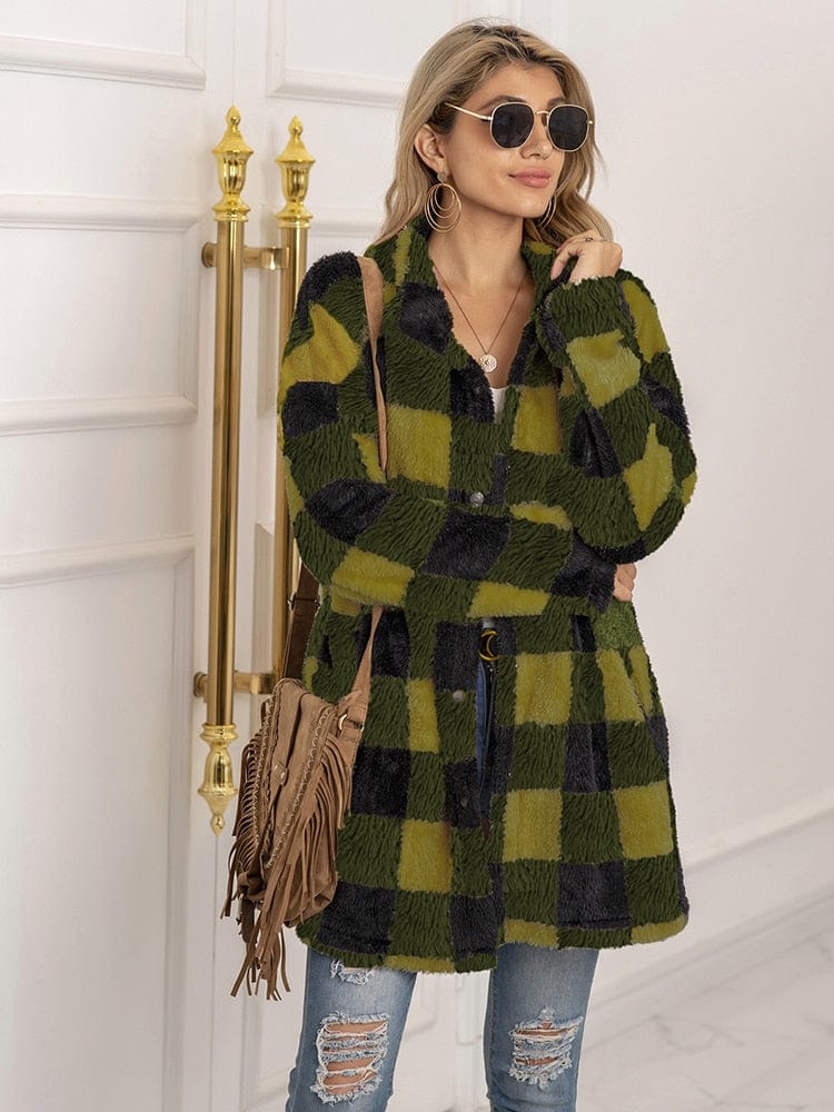 Autumn Buffalo Plaid Pattern Coat - FOR WOMEN USA