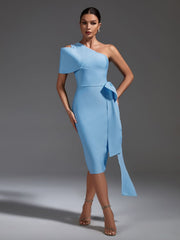 Blue Bandage Slim Dress