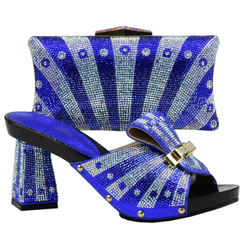 Decorated African Shoe and Handbag Set