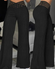 Elegant High Waist Flared Pants