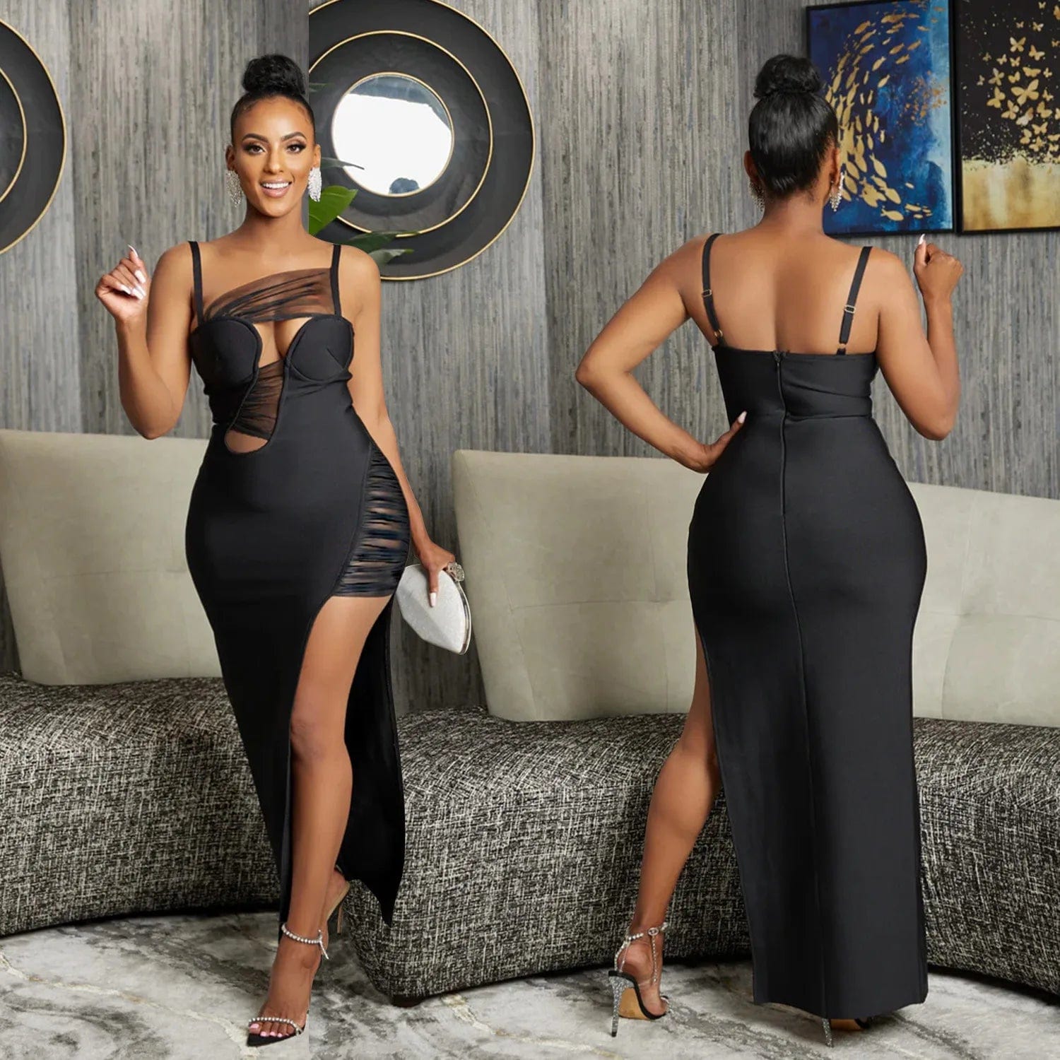 Irregular Party Cut-out Bodycon Dress