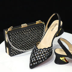 Italian Low Heel Shoes and Bag Set