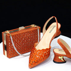 Italian Low Heel Shoes and Bag Set