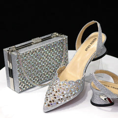 Italian Low Heel Shoes and Bag Set