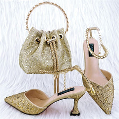 Italian Stiletto Shoes Small Bag Set