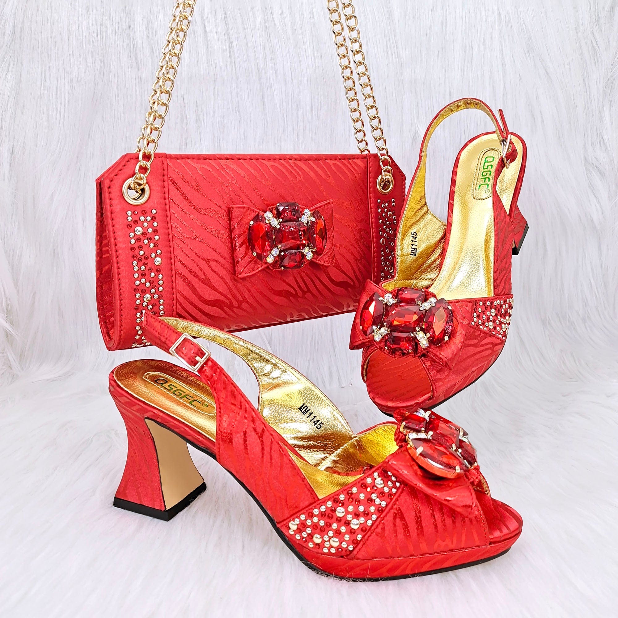 Ladies African Shoes And Purse Set