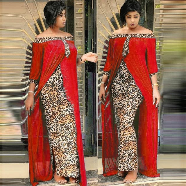 Leopard Printed Dashiki African Dress