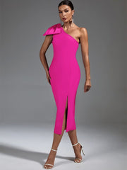 Pink Bandage Slim Evening Dress