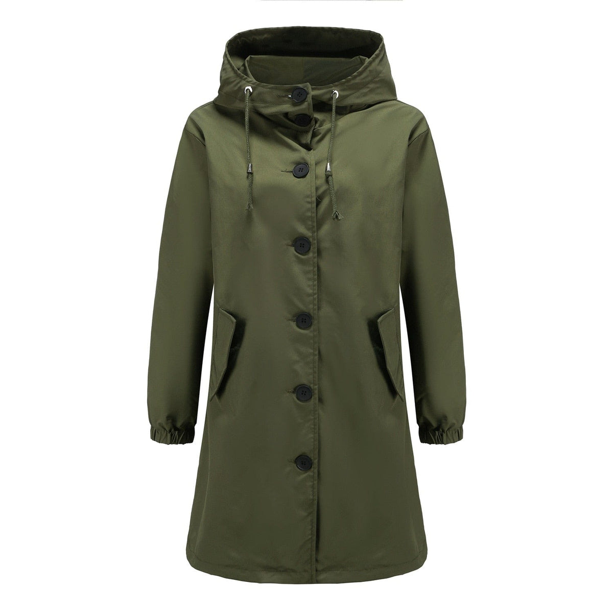 Waterproof Hooded Long Trench Coat - FOR WOMEN USA
