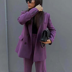 2 Pieces Purple Work Suit - For Women USA