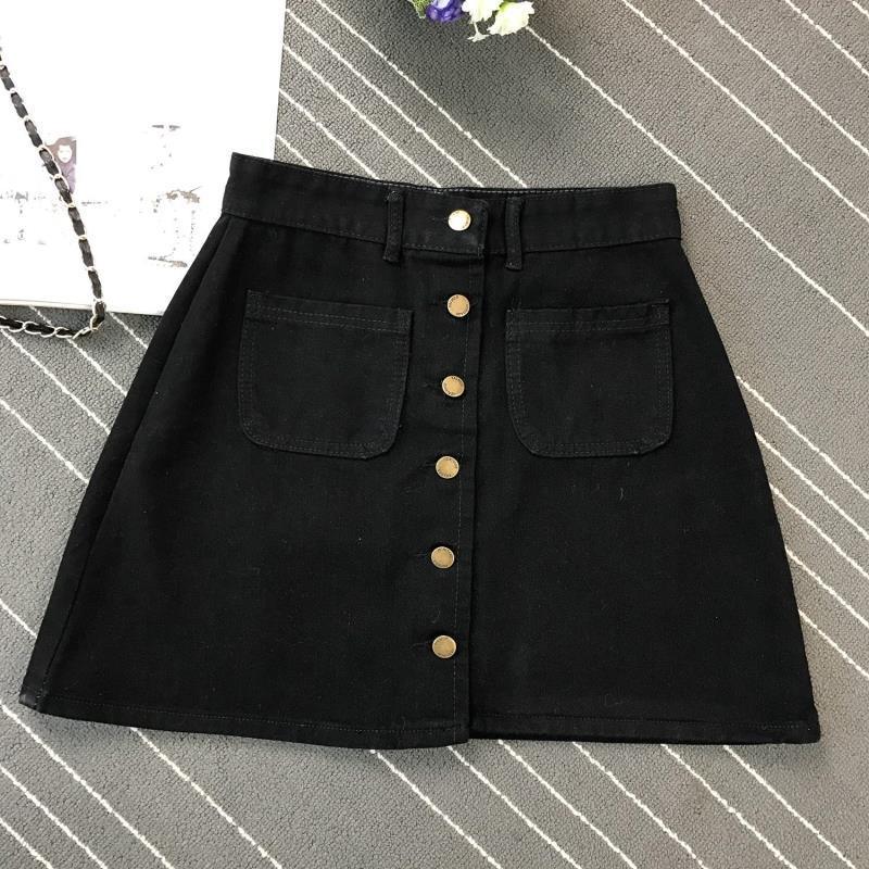 2020 High Waist Denim pockets Skirt - For Women USA