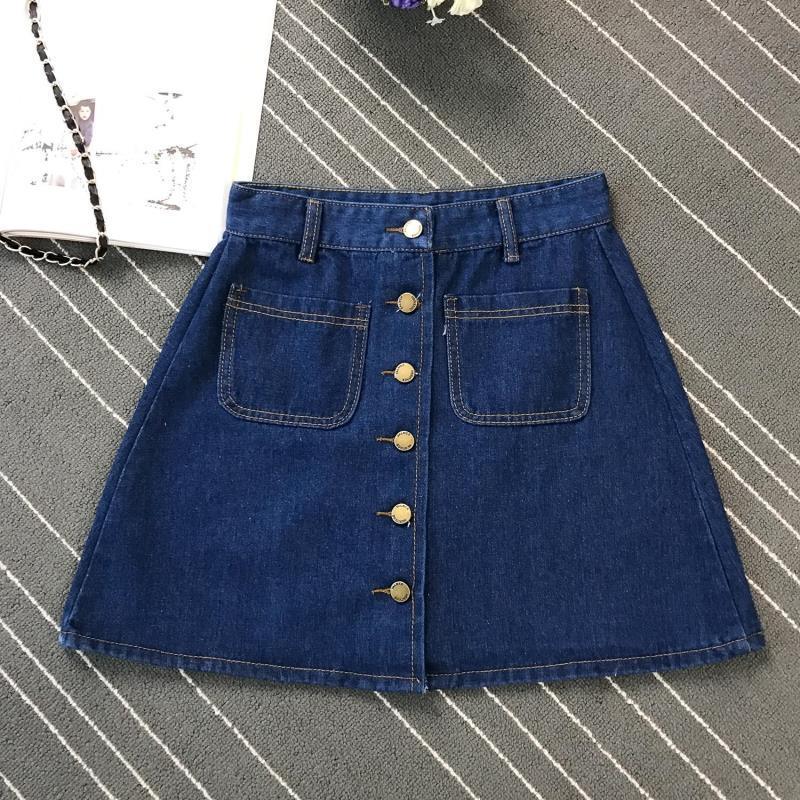 2020 High Waist Denim pockets Skirt - For Women USA