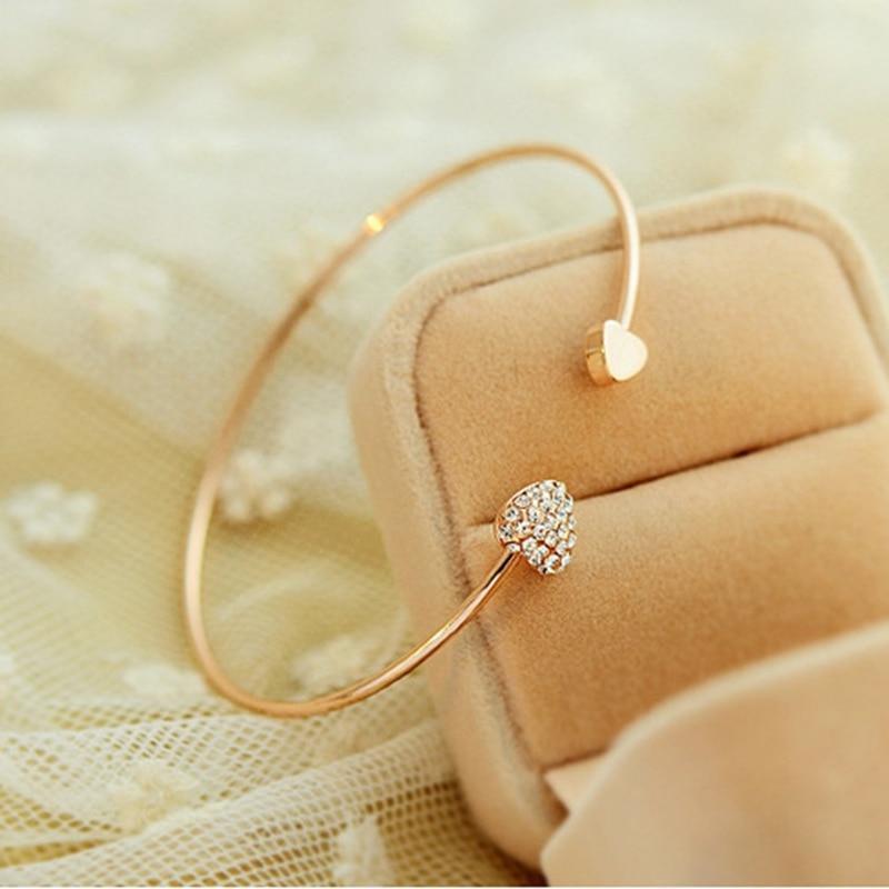 Adjustable Crystal Heart Bracelet For Women - For Women USA