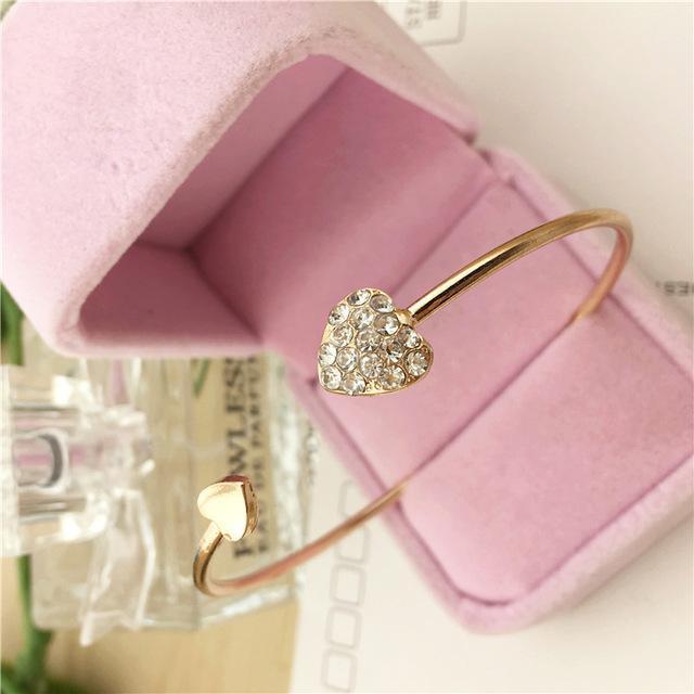 Adjustable Crystal Heart Bracelet For Women - For Women USA