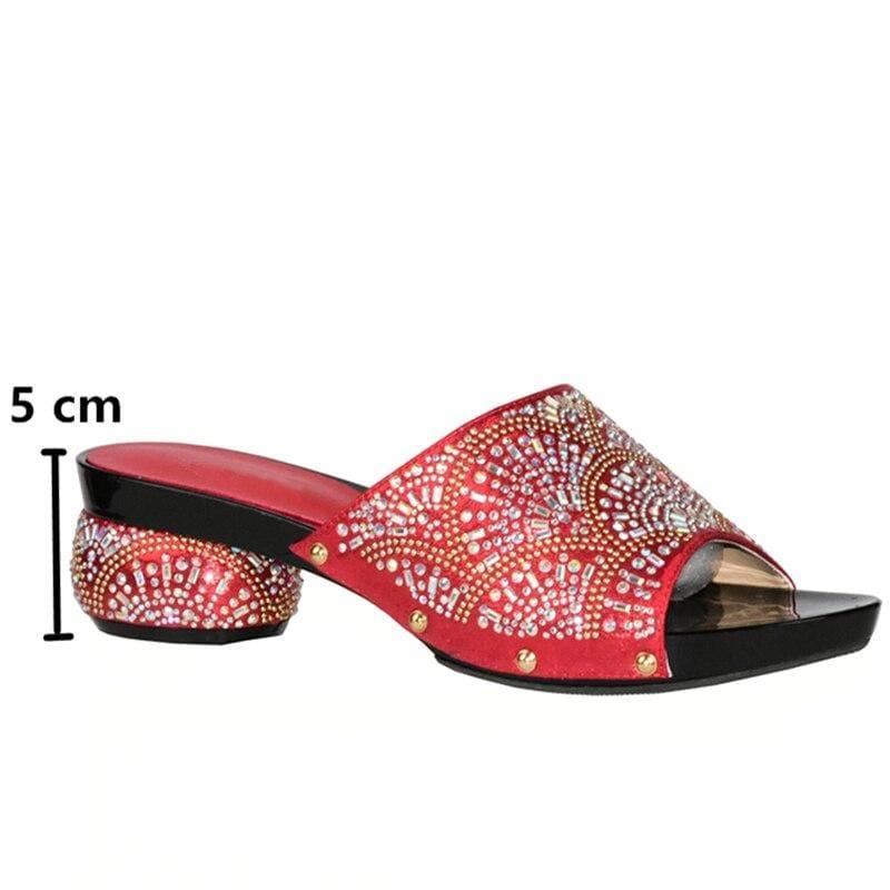 African Color Matching Women Shoes and Bag Set - For Women USA