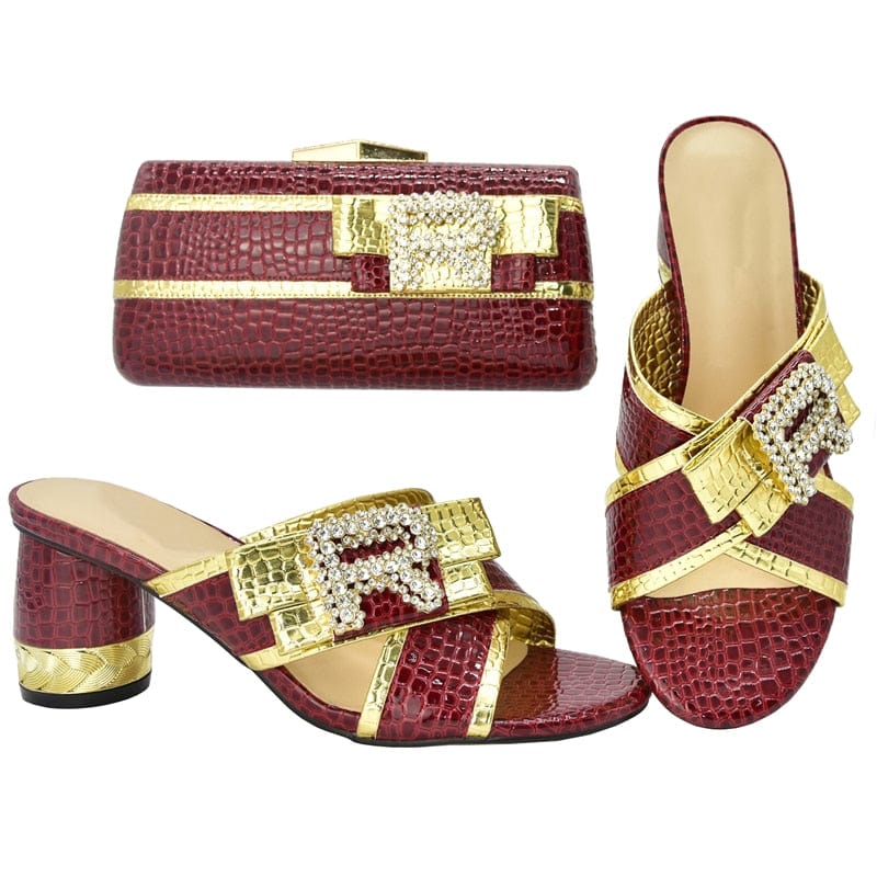 African Luxury Shoes and Bag Set