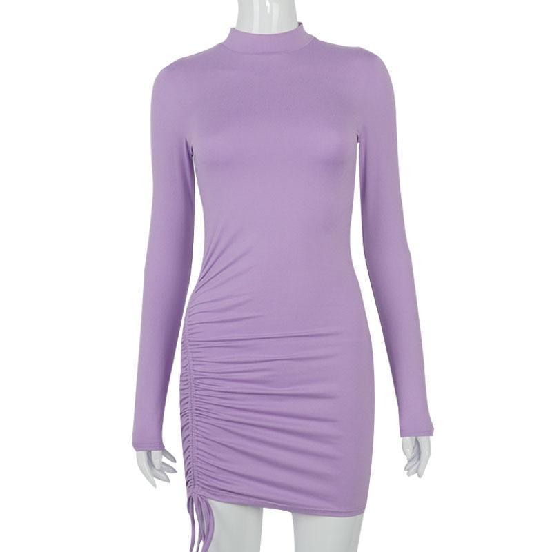 Long Sleeve Tight Dress - Autumn - For Women USA