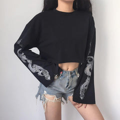 Autumn Loose Jumper Pullovers Crop Tops For Women - For Women USA