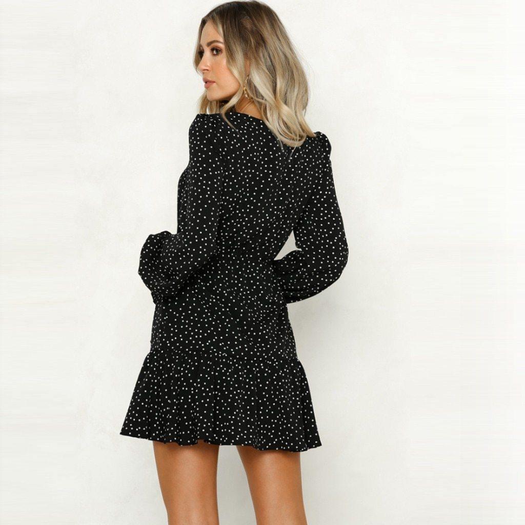 Autumn Party Vintage Long Sleeve Dress - For Women USA