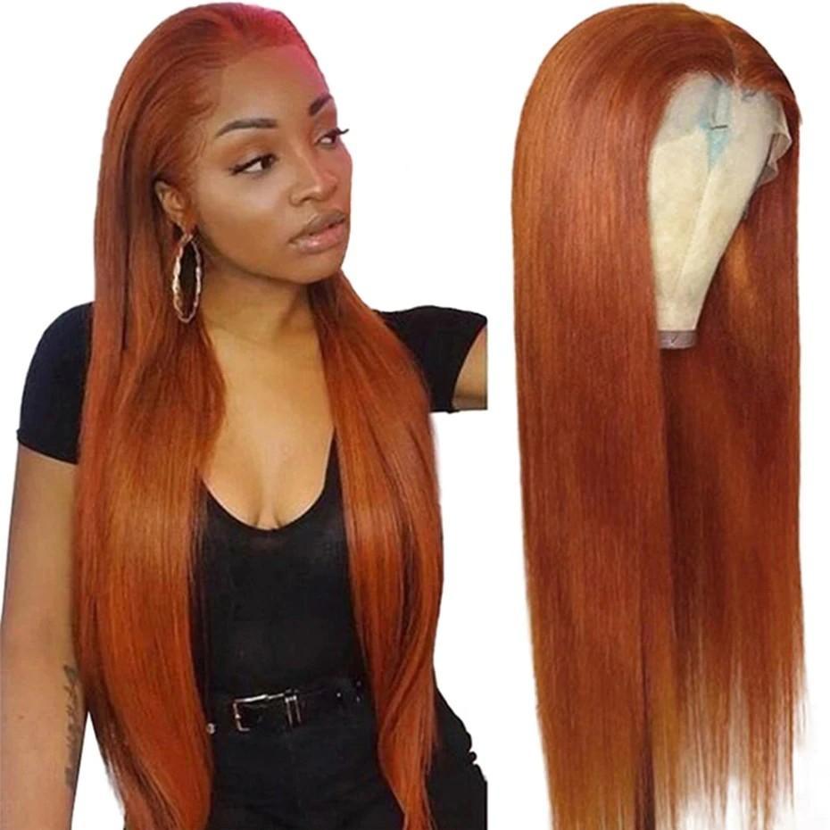 Brazilian Straight Weave Bundles Orange Ginger 100% Human Hair - For Women USA