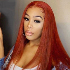 Brazilian Straight Weave Bundles Orange Ginger 100% Human Hair - For Women USA