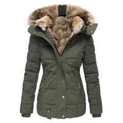 Cotton Padded Fur Parka Winter Jacket - For Women USA