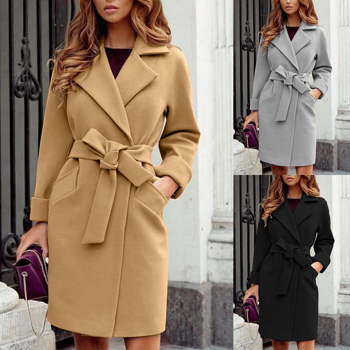 Cutubly Office Lady Woolen Coat - For Women USA
