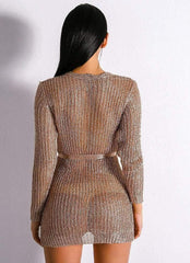 Evelyn Belluci Rose Gold Sweater Dress - For Women USA