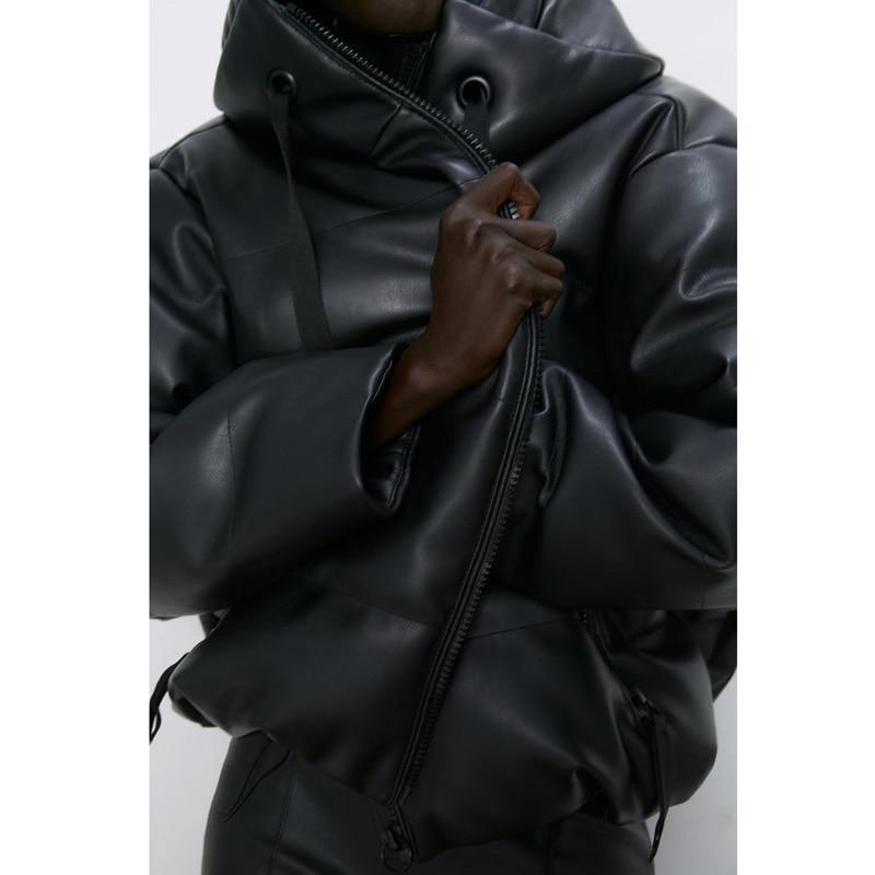 Fandy Lokar Hooded Faux Leather Jackets for Women - For Women USA
