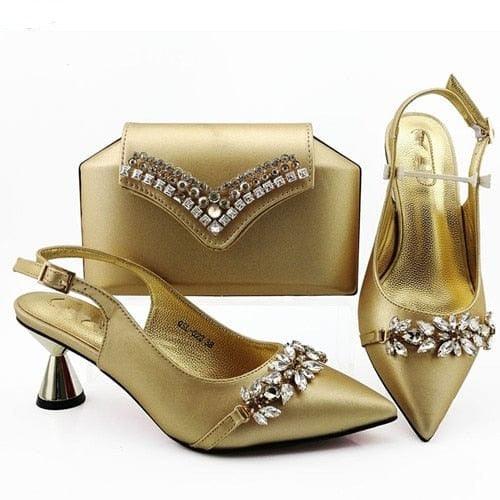 Fashion Lady Decorated Shoes and Bag Set - For Women USA
