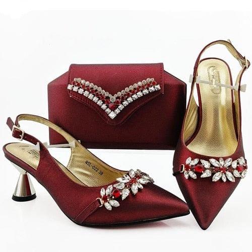 Fashion Lady Decorated Shoes and Bag Set - For Women USA