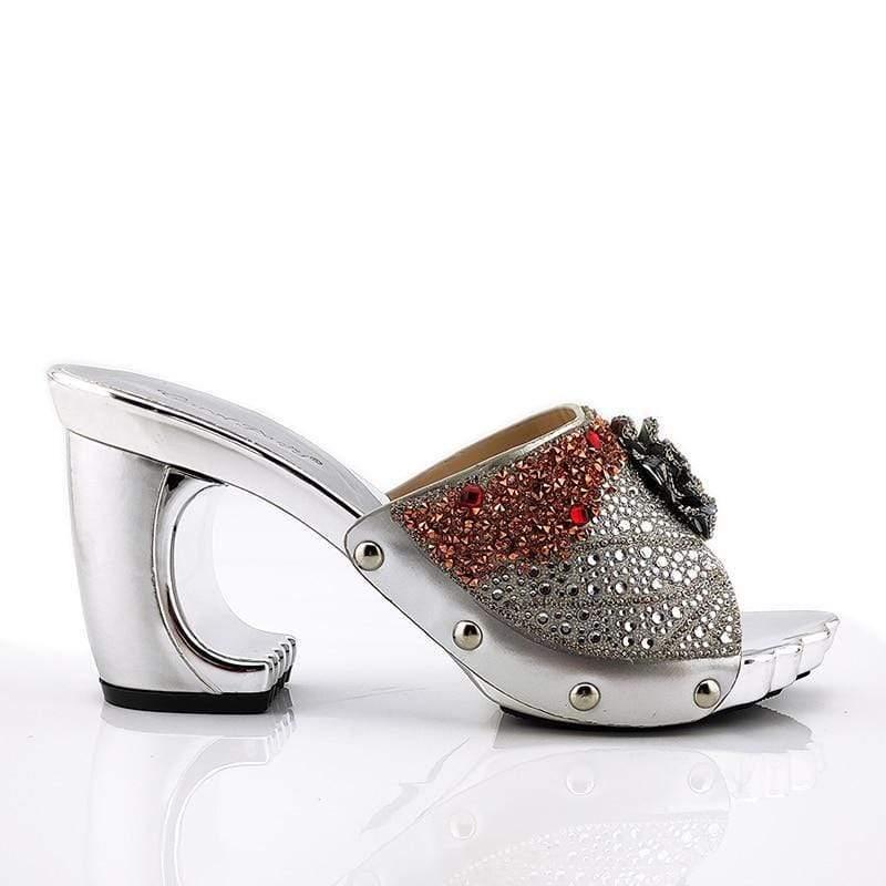 New Arrival Winter Silver Color Italian design Women Shoes and Bag