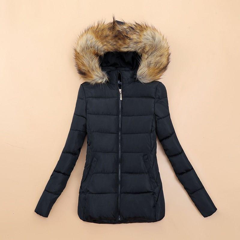 Fur Collar Winter Female Jacket - For Women USA